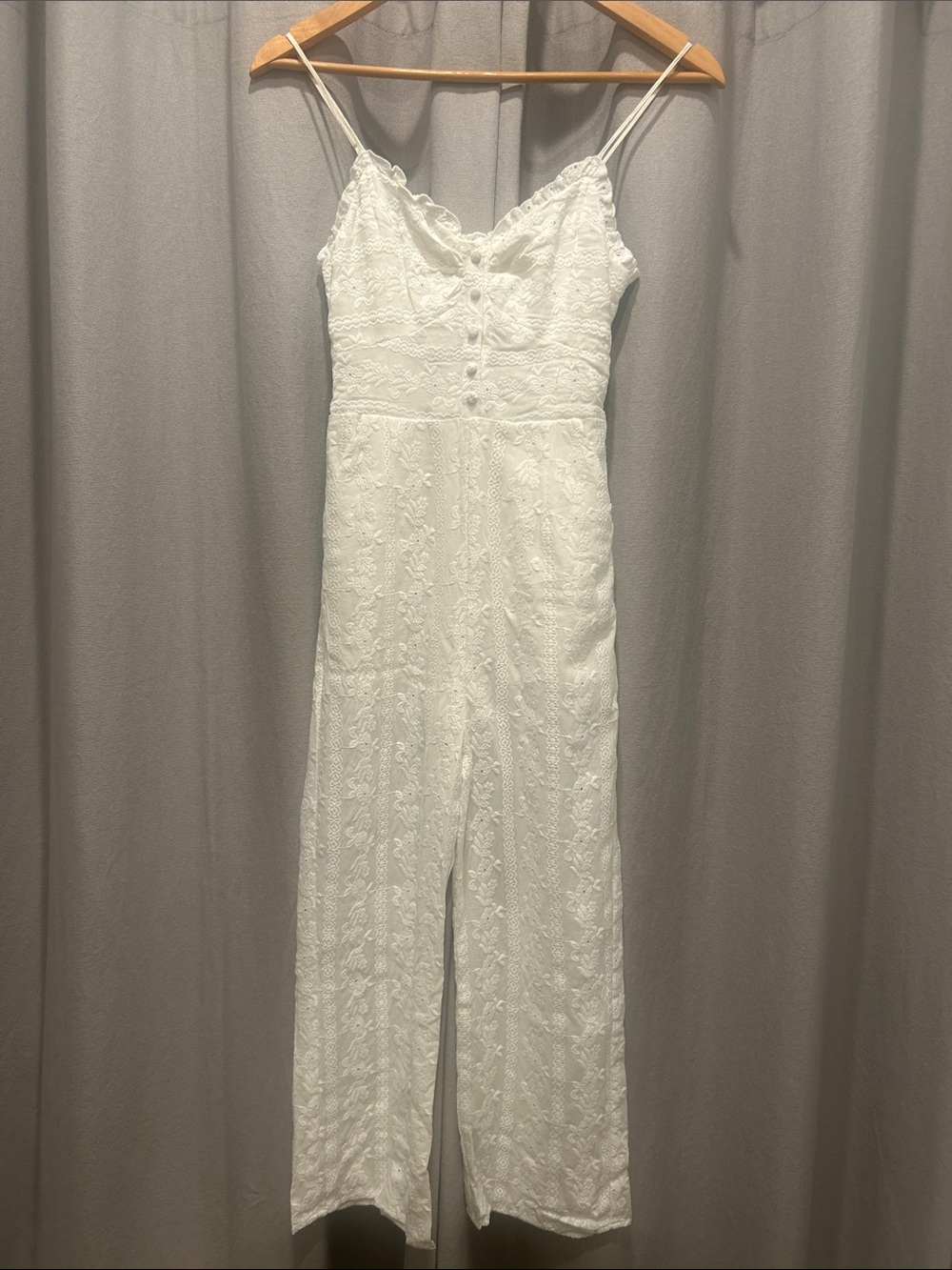 White embroidered jumpsuit romper saltwater luxe